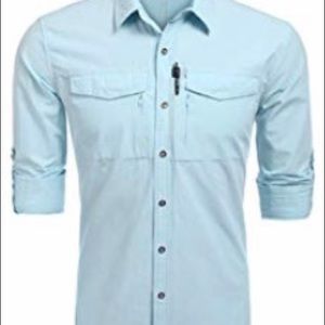 Coofandy-Shirt-Long Sleeve-Lt. Blue-Large
